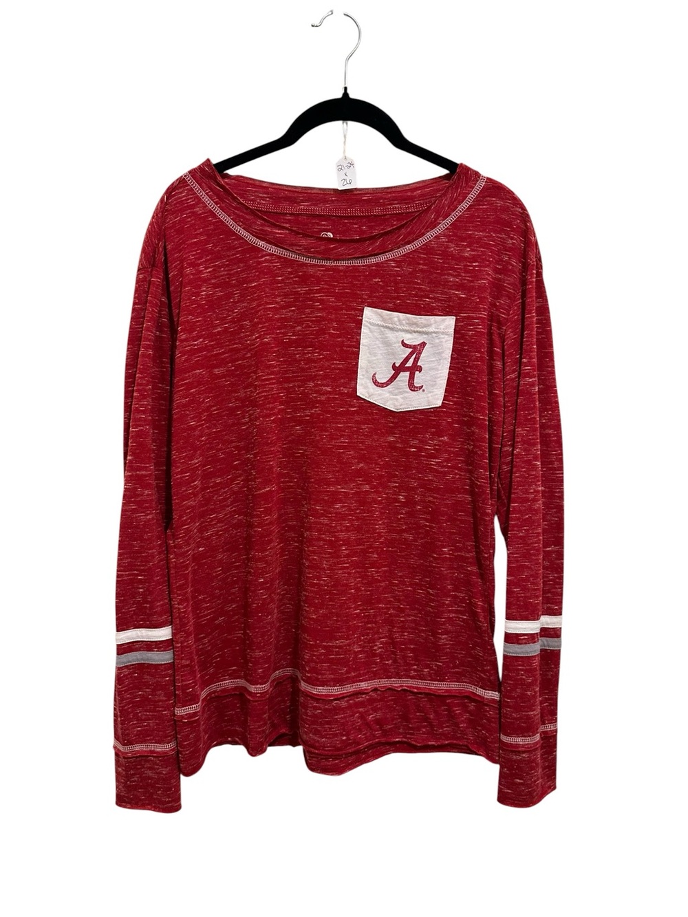 Atlanta Brqves Red Long-Sleeve Pocket Tee